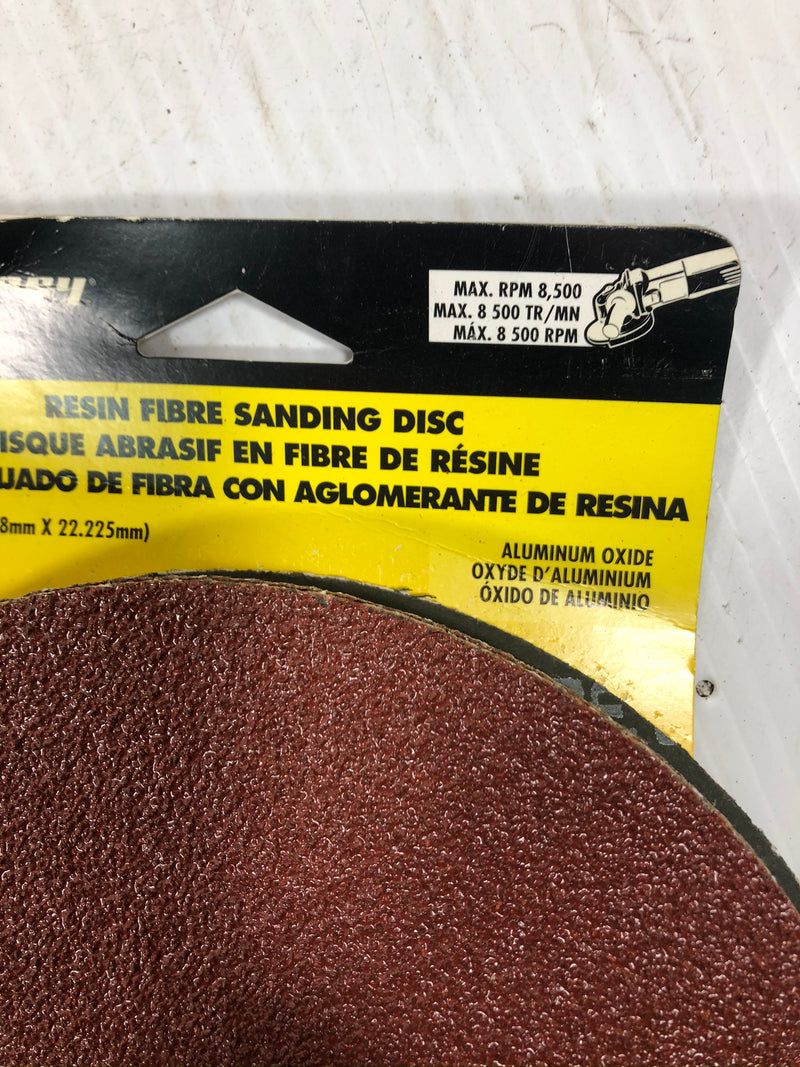 Forney Resin Fibre Sanding Disc 7" x 7/8" 36 Grit Aluminum Oxide 71654 3 Pack