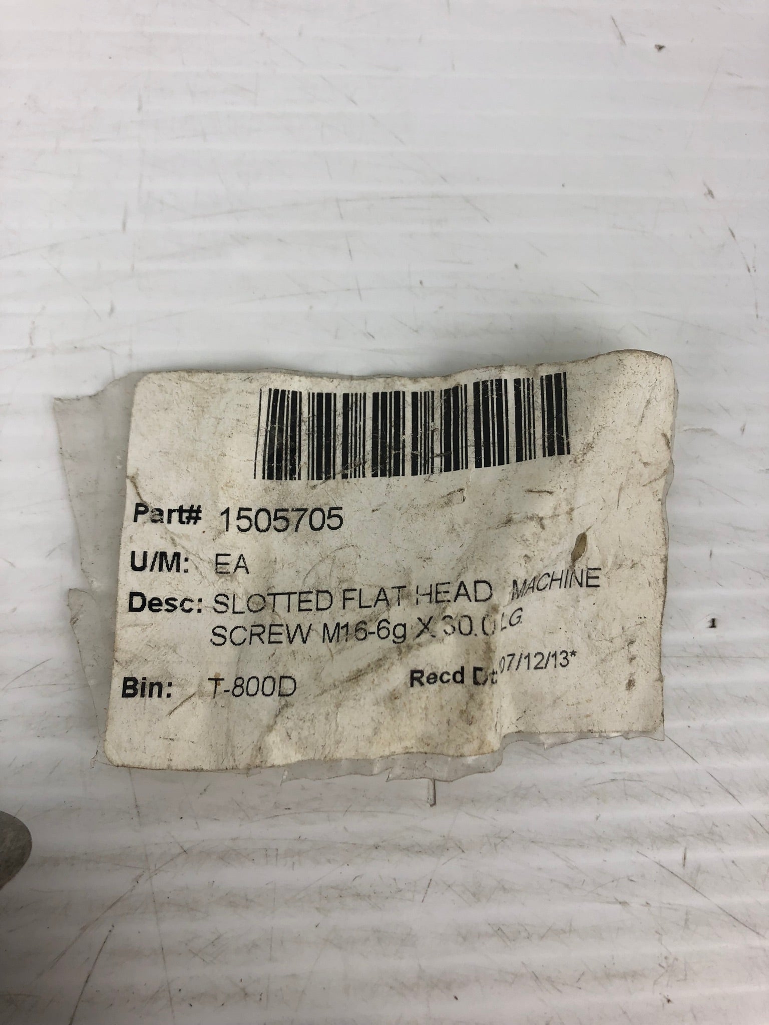 EA 1505705 Slotted Flat Head Machine Screw M16-6G x 30.0LG - Lot of 27