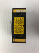 Lot of 2 - Buss JT60030 Fuse Holder 0-30A 600VAC with Smart Spot Fuses