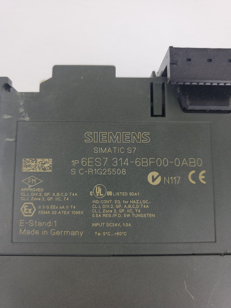 Siemens 6ES7 314-6BF00-0AB0 Control Module Unit