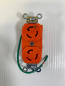 Leviton Lock Duplex Receptacle Orange 4700-IG 2 Pole 3 Watt 3 Amp