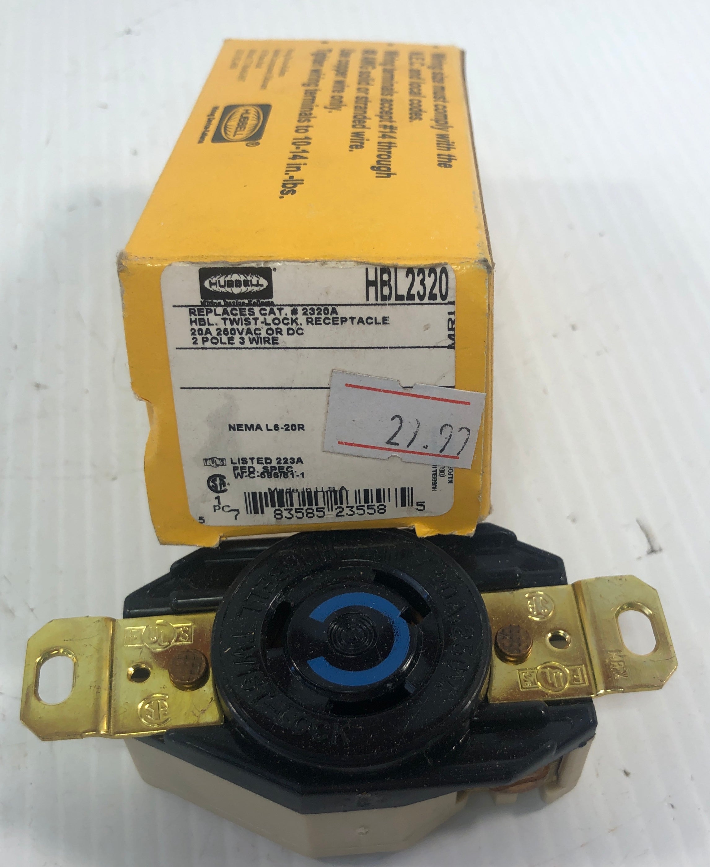 Hubbell HBL2320 Twist Lock Receptacle