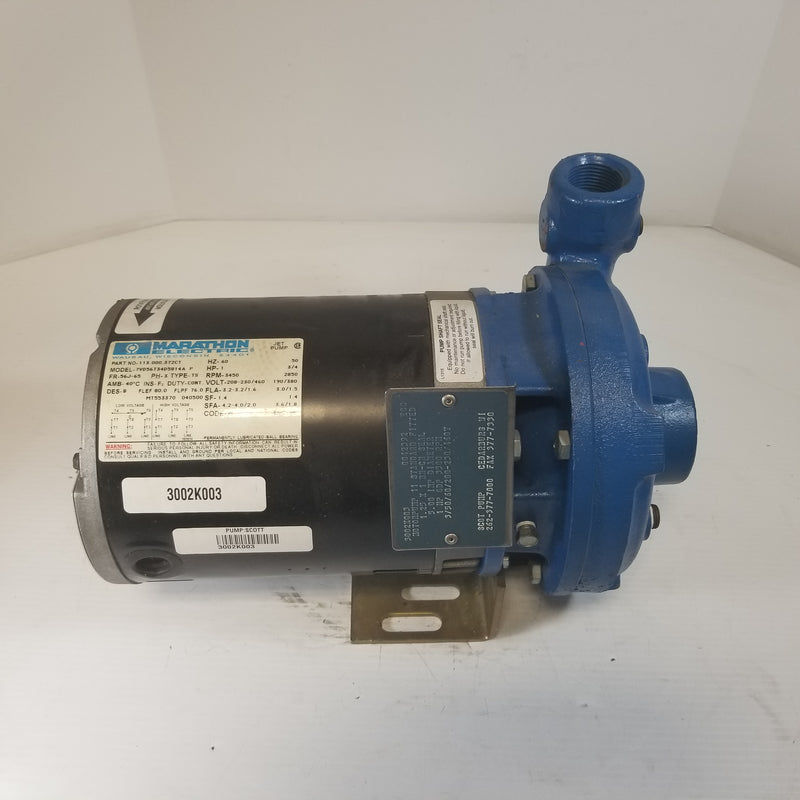 Marathon Electric 7VD56T34D5814A 1HP Pump Motor 3002K003