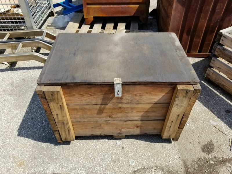 Wooden Crate Box Chest Trunk with Hinged Lockable Lid