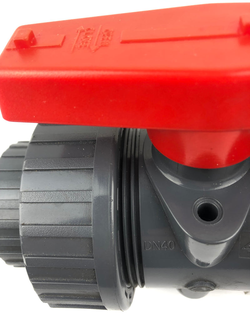 PVC Double Union Ball Valve 1.5" DN40