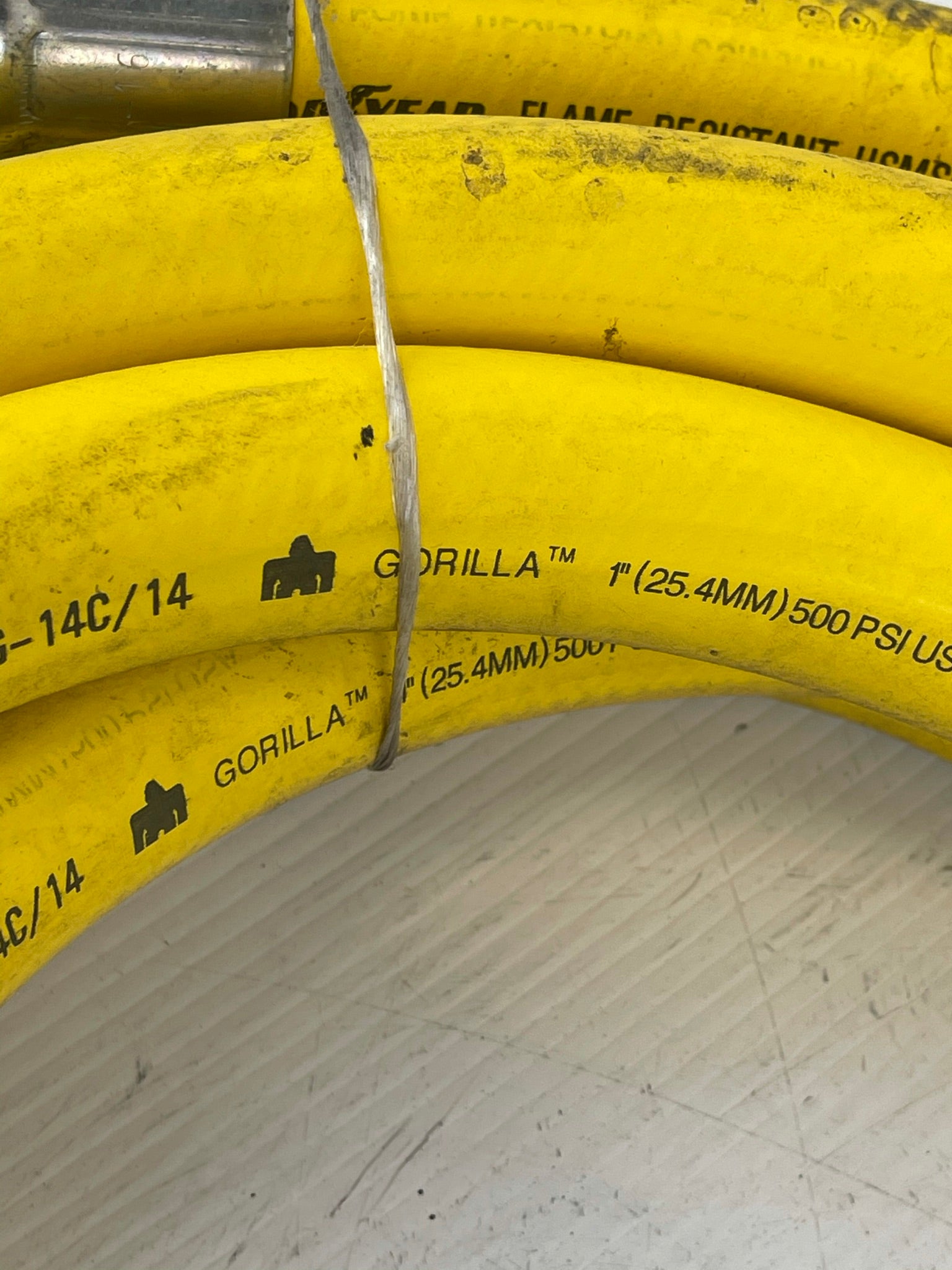 Goodyear Hose USMSHA No. 2G-14C/14 Flame Resistant with Fitting M16-16 ~25’ Long