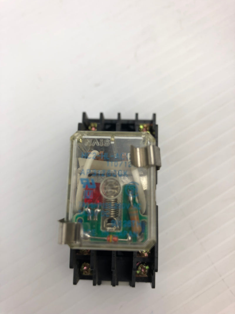 NAIS HC2-HL Relay with Base HC2-SFD-K AP3827K AC 120 V 125/250 VAC