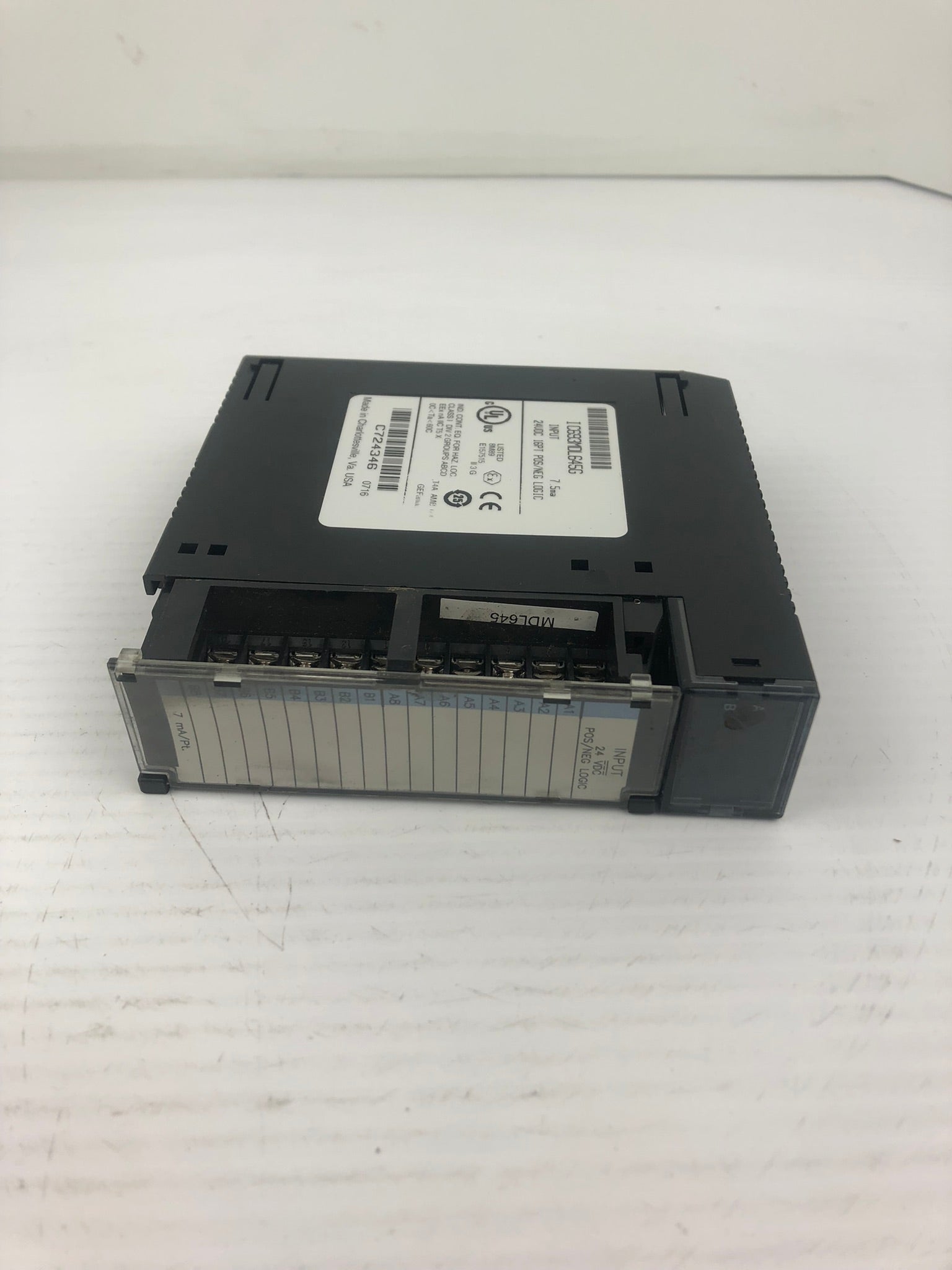 GE Fanuc IC693MDL645G PLC Input Module 24VDC 16PT P0S/NEG Logic with Door