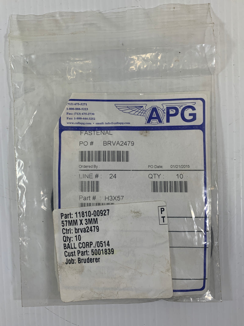 Bag of 10 APG O-Ring Seals 11810-00918