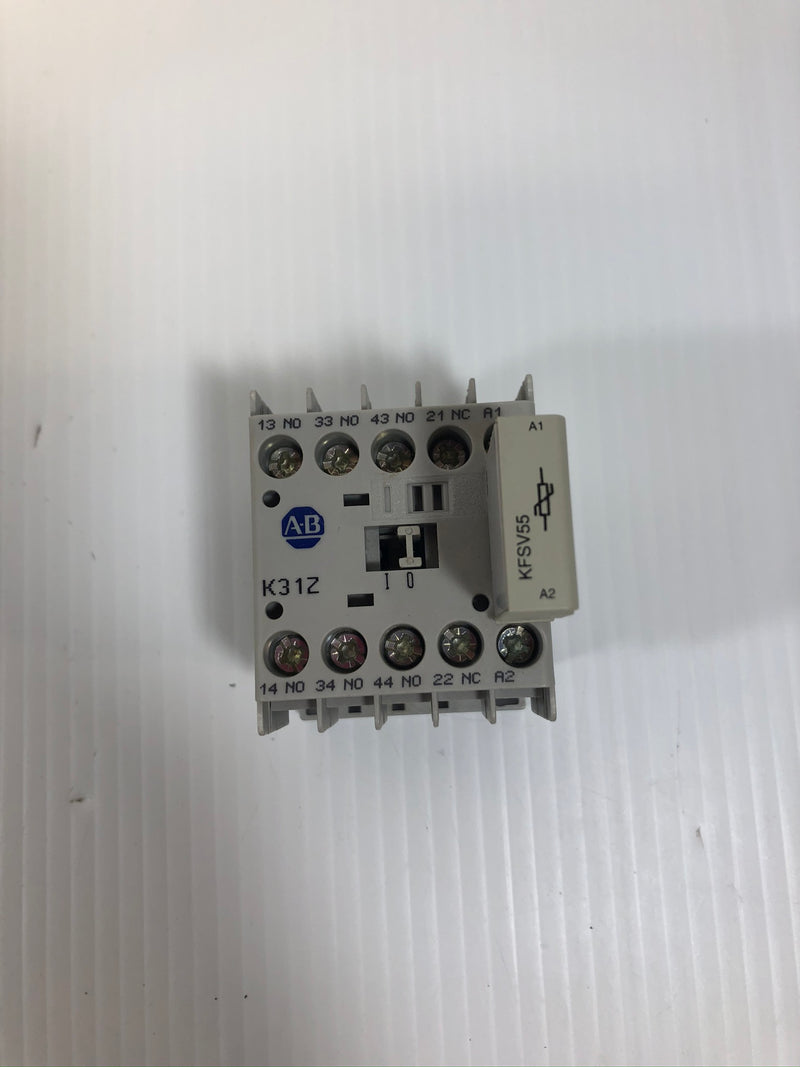 Allen-Bradley 700-K31Z-* Series B Coil Relay with 100-KFSV55 Suppressor Module