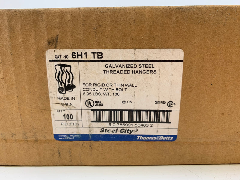 Box of 100 Steel City Threaded Hangers 3/4" 6H1TB
