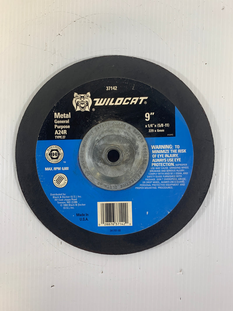 Wildcat General Purpose A24R Grinding Wheel 9" x 1/4"