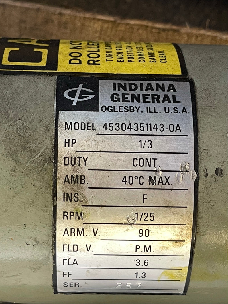 Indiana General 45304351143-0A Adjustable Speed Drive Motor 1/3 HP 1725 RPM