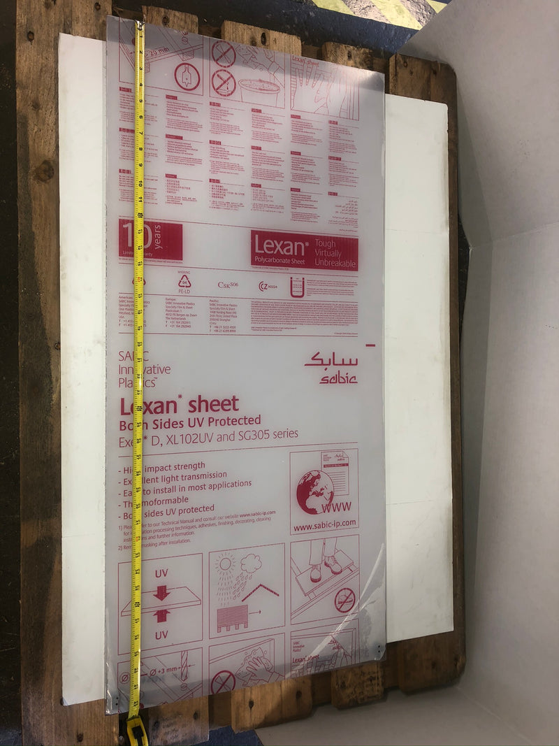 Sabic Innovative Plastics Lexan Polycarbonate Sheet 42-3/8" x 19-1/2" x 0.32"