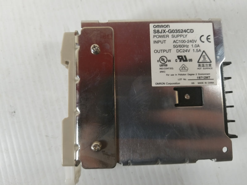 Omron S8JX-G03524CD Power Supply 24VDC 1.5A