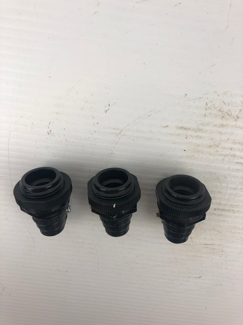 OHM Electric 0A-2 Black Plastic Connectors - Lot of 3