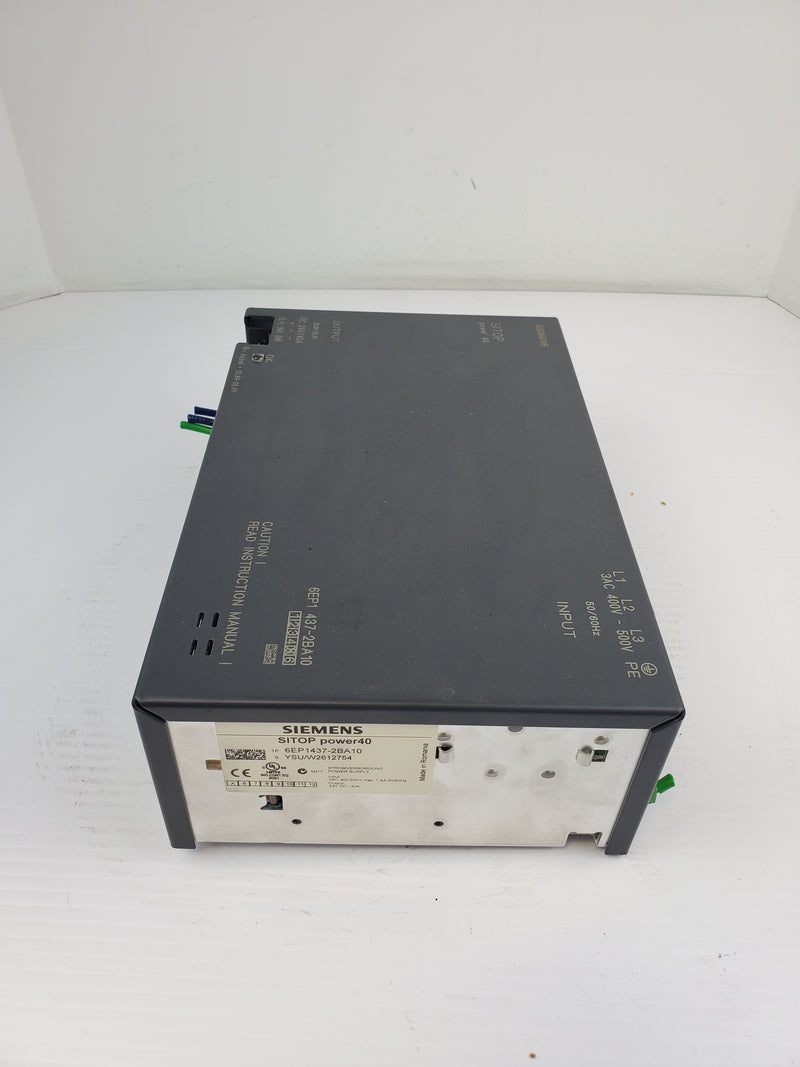 Siemens 6EP1437-2BA10 Power Supply SITOP Power40 YSU/W2612754