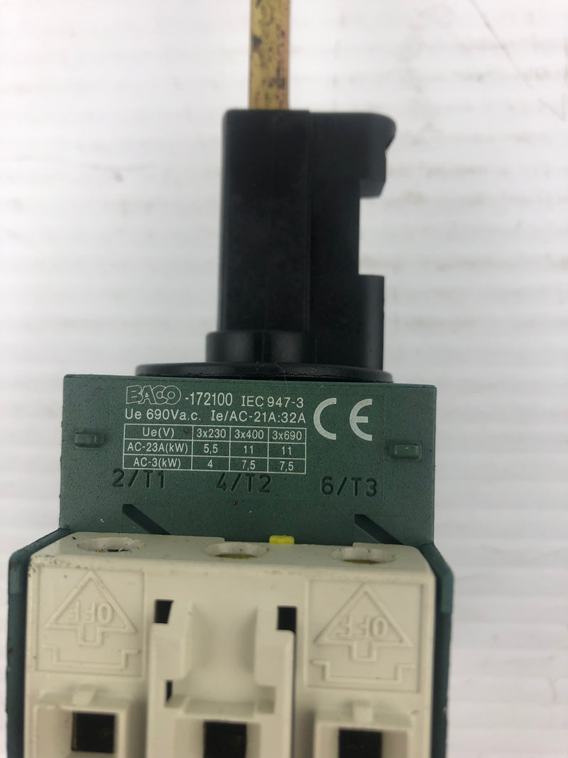 BACO 172100 Disconnect Switch Green IEC 947-3