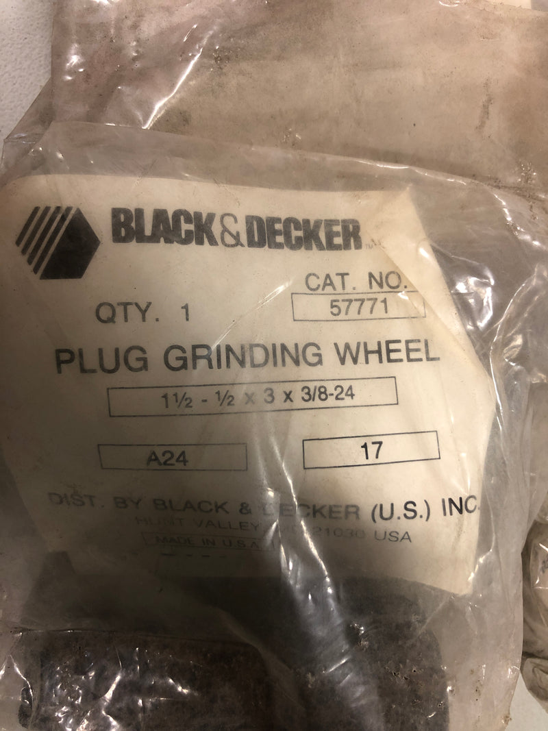 Black & Decker Plug Grinding Wheel 57771 1-1/2 x 1/2 x 3 x 3/8-24 Lot of 4