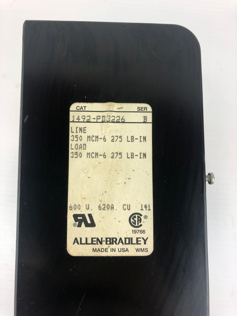 Allen Bradley 1492-PD3226 Power Distribution Block Series B 600V 620A CU141