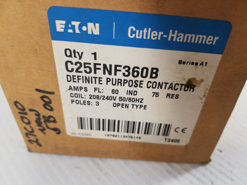 Eaton C25FNF360B Definite Purpose Contactor 240V