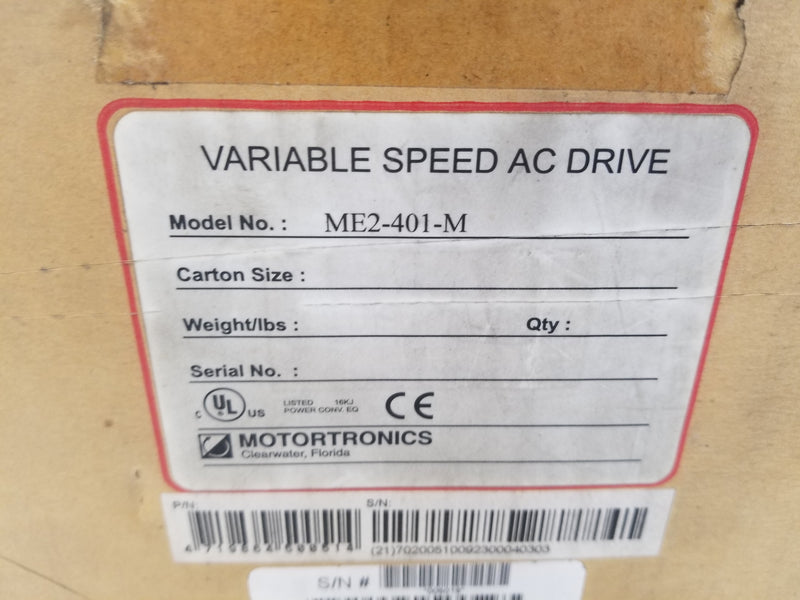 Motortronics ME2-401-M Variable Frequency Drive 1HP