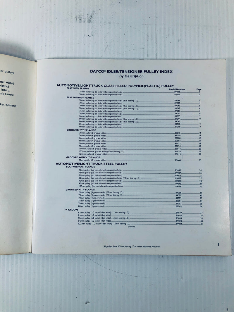Dayco No Slack "Match-It" Pulley Guide 2003 Booklet