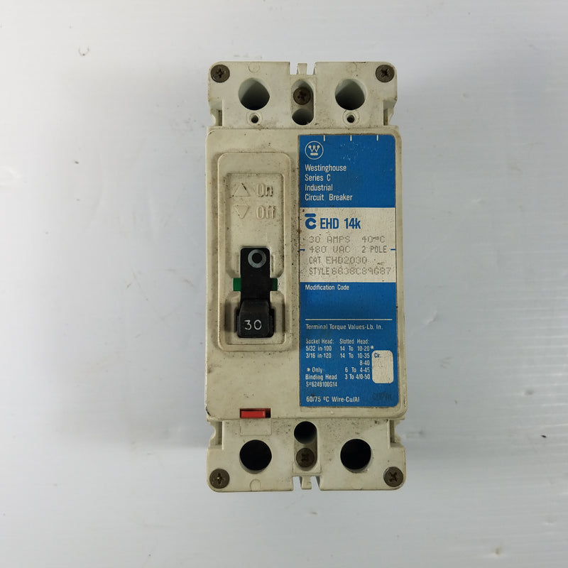 Westinghouse EHD2030 2 Pole 30A Circuit Breaker