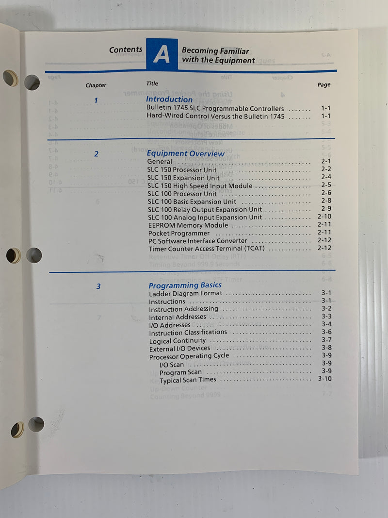 Allen Bradley Bulletin 1745 SLC Programmable Controllers User's Manual