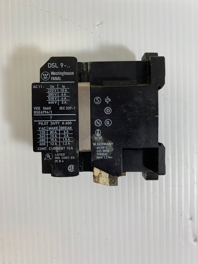 Westinghouse Contactor DSL9-22 10 Amp