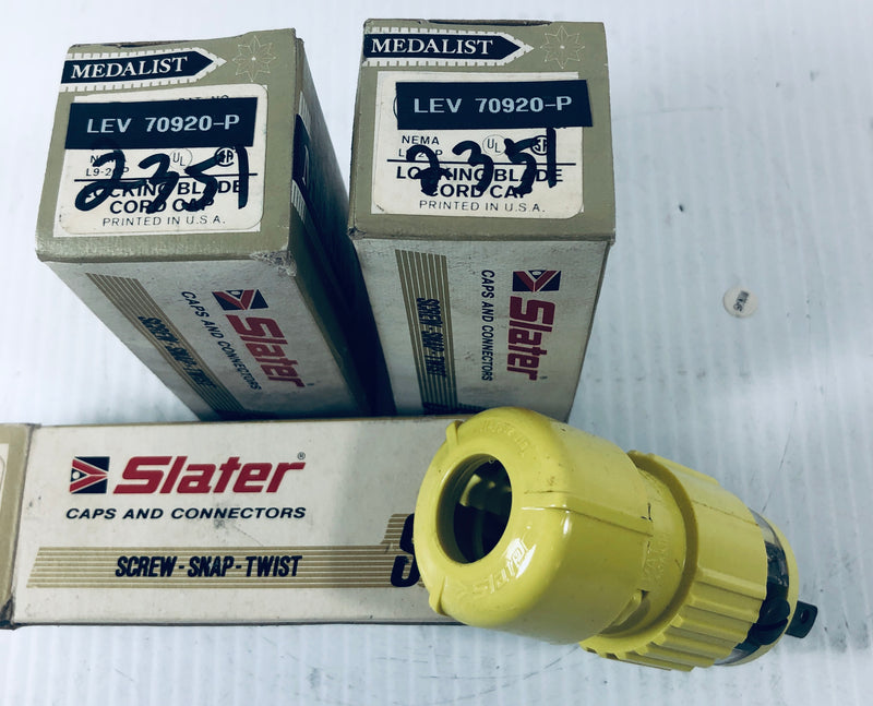 Slater Locking Blade Cord Cap LEV 70920-P Lot of 3