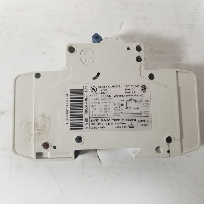 Allen-Bradley 1489-A1C050 5A Single Pole Circuit Breaker