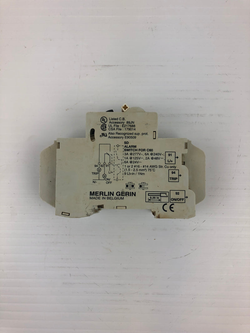 Merlin Gerin Circuit Breaker C3A 1-Pole 240V~60V 60104 Alarm Switch for C60