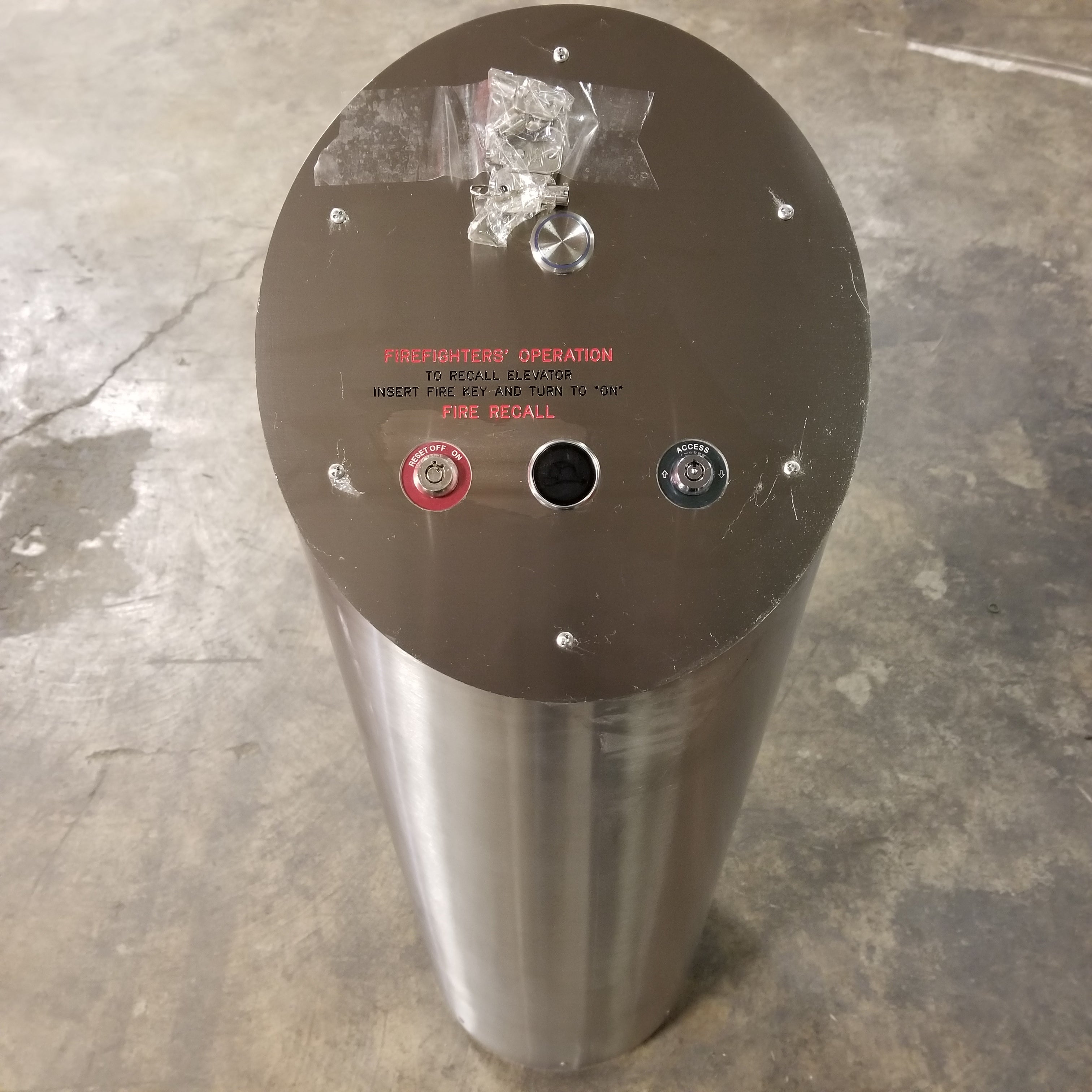 Elevator Lobby Call Button Pedestal with Keys Stainless Steel