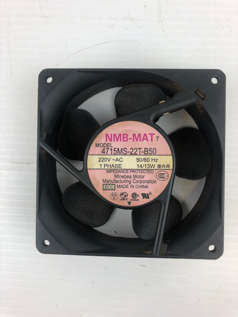 NMB-MAT Cooling Fan 4715MS-22T-B50 220VAC 1 Phase 14/13 Watt