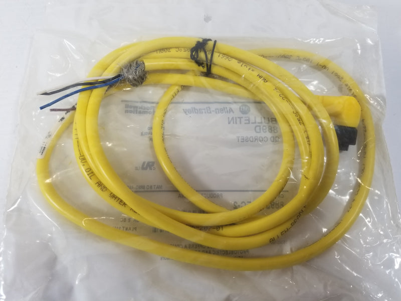 Allen-Bradley 889D-R4EC-2 4 Pin DC Micro Right Angle 2 Meter QD Cordset