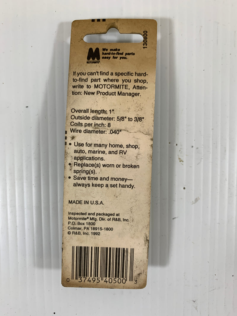 Lot of 3 Motormite Spring Tite Spring 1" 40500