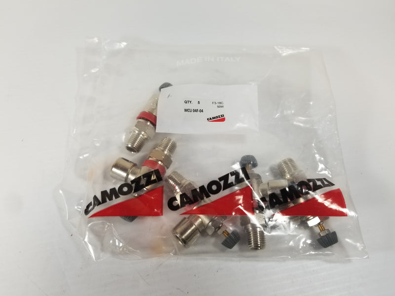 Camozzi MCU 04F-04 Adjustable Pneumatic Banjo Fitting (Lot of 5)