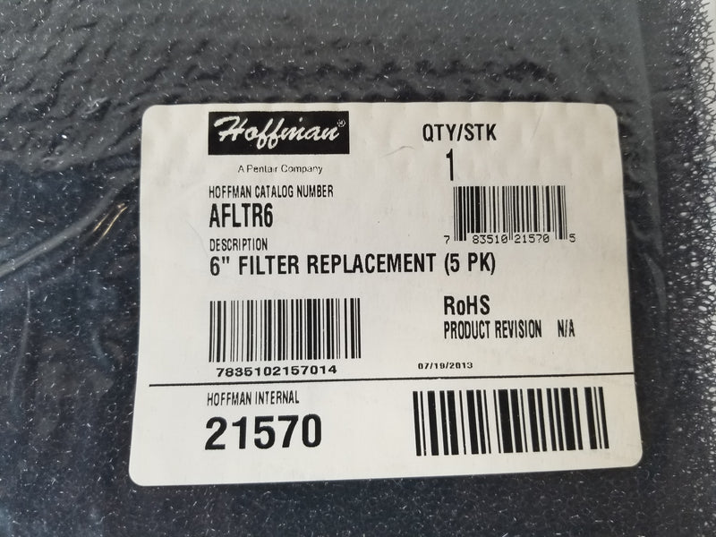 Hoffman AFLTR6 6" Filter Replacement Media (Pack of 5)