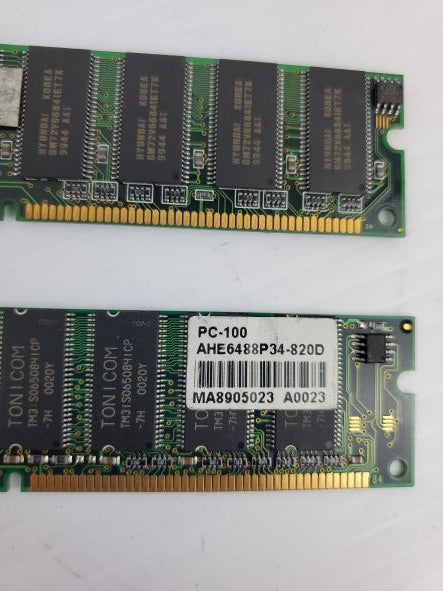 Hyundai GM72V66841ET7K RAM Memory PC100 128MB and 64MB (Lot of 2)