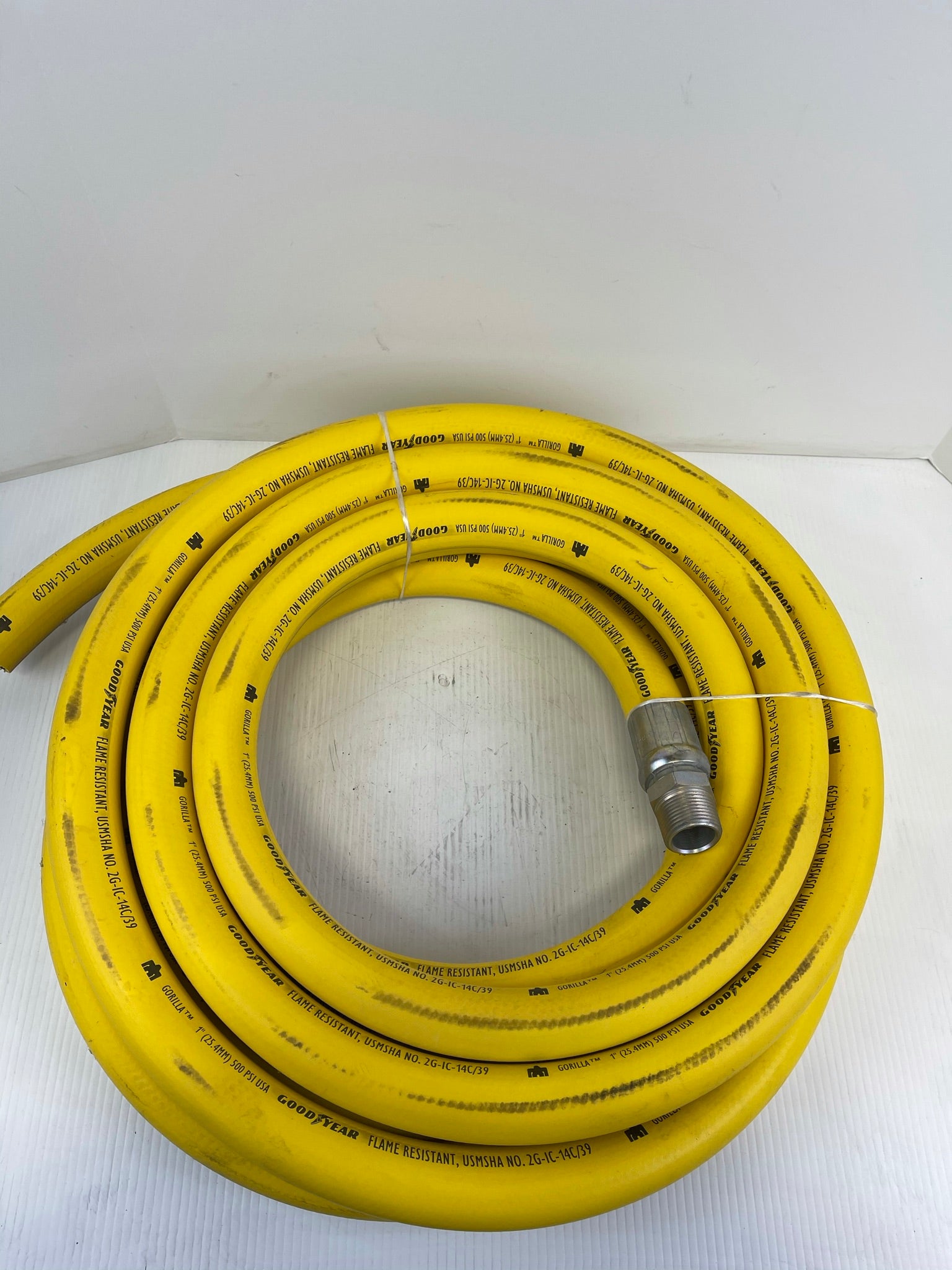 Goodyear Hose USMSHA No. 2G-IC-14C/39 Flame Resistant with Fitting M16-16 25'