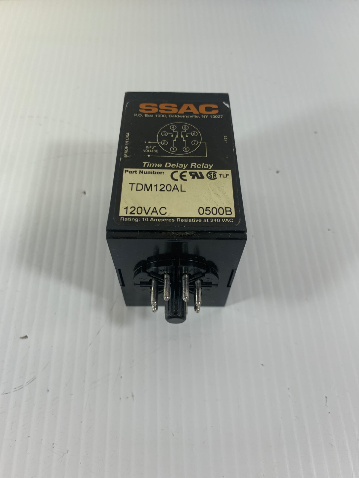 Ssac Relay SSAC TDM120AL Time Delay Relay 120 VAC 0500B