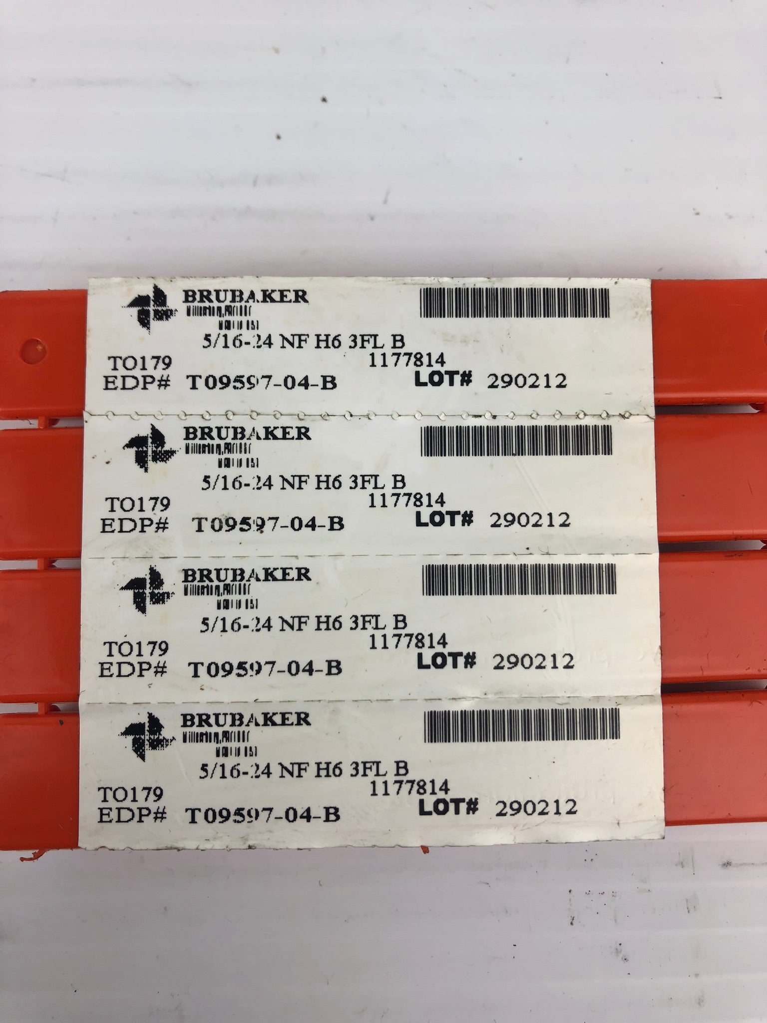 Brubaker 5/16-24 NF H6 3FL B Tap T09597-04-B Drill Bit Tap Tool - Lot of 4