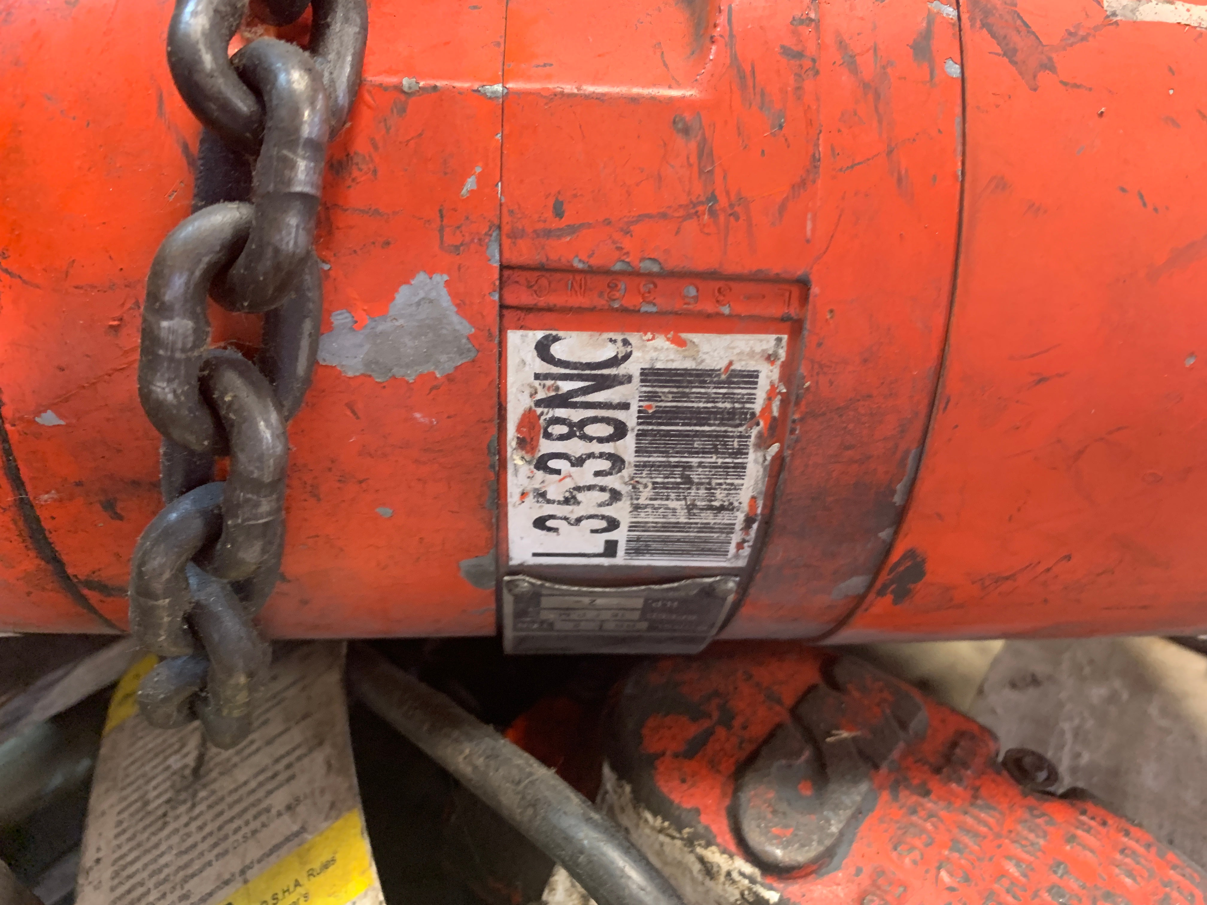 CM RR 2 Ton Chain Hoist 2HP 16 RPM 3.5/7.0 Amps