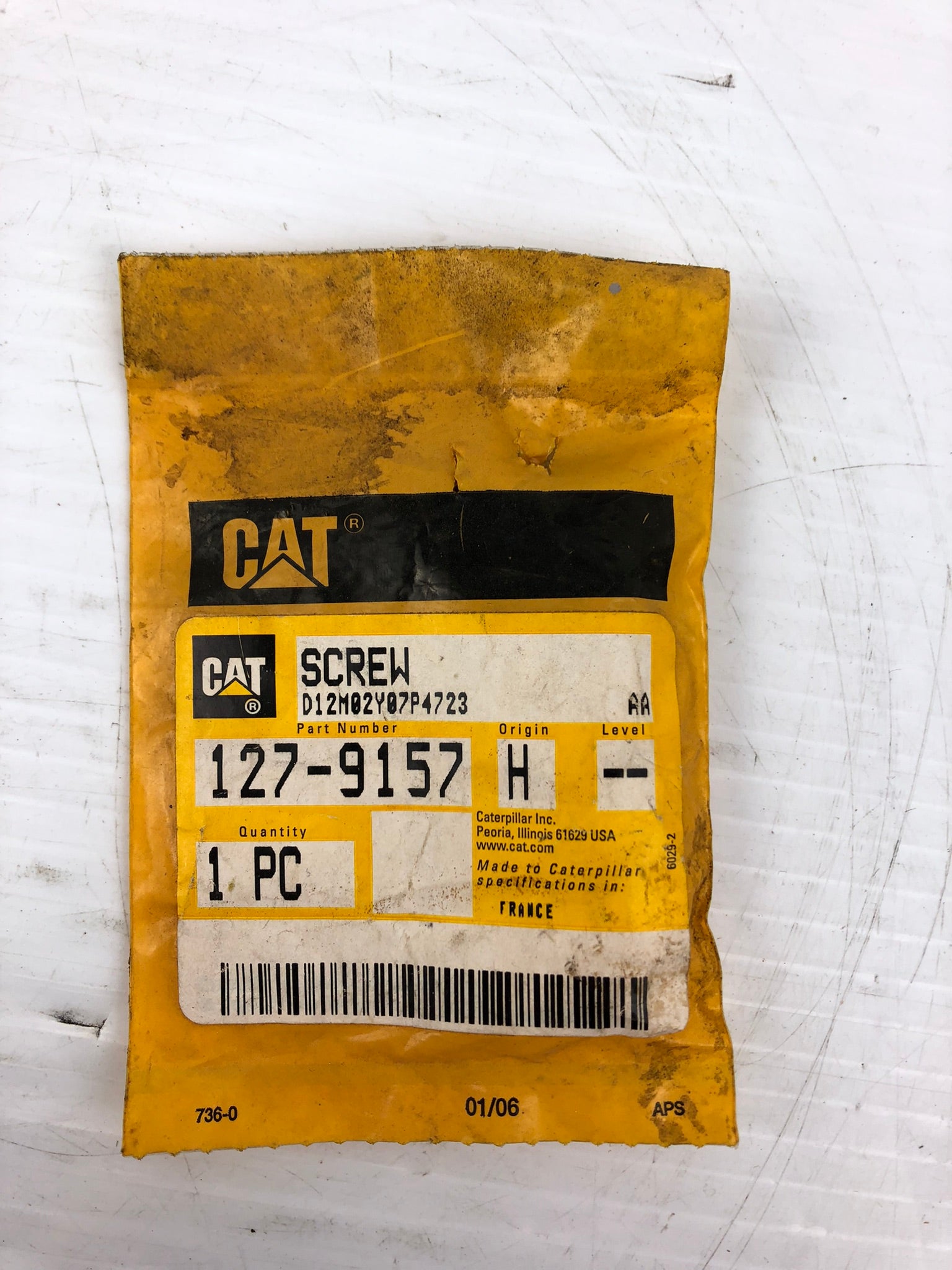 Caterpillar 1279157 Screw CAT 127-9157 Fits PF-300B PF-300C PS-300B PS-300C