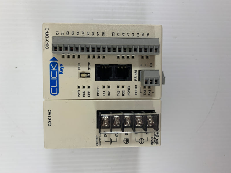 Automation Direct C0-01DR-D Click PLC with C0-01AC Power Module