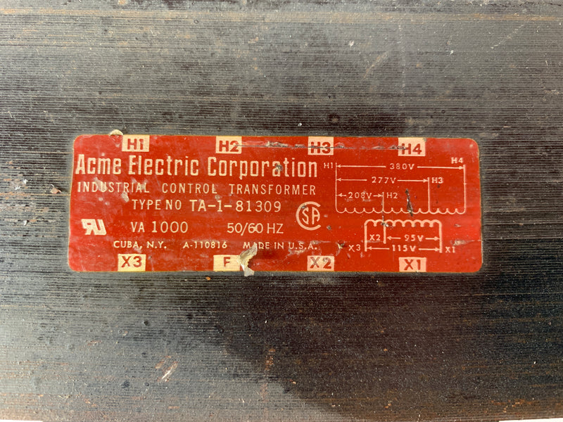 Acme Industrial Control Transformer TA-1-81309 1 kVA