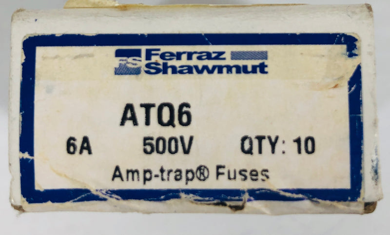 Ferraz Shawmut Mersen Amp Trap Fuse 6A 500V ATQ6 (Lot of 8)