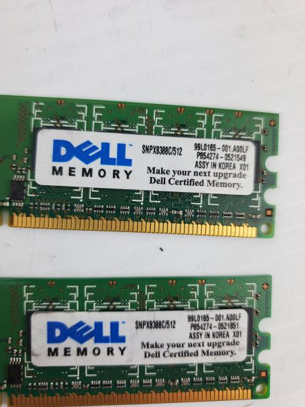 Dell SNPX8388C/512 RAM Memory 512MB (Lot of 2)