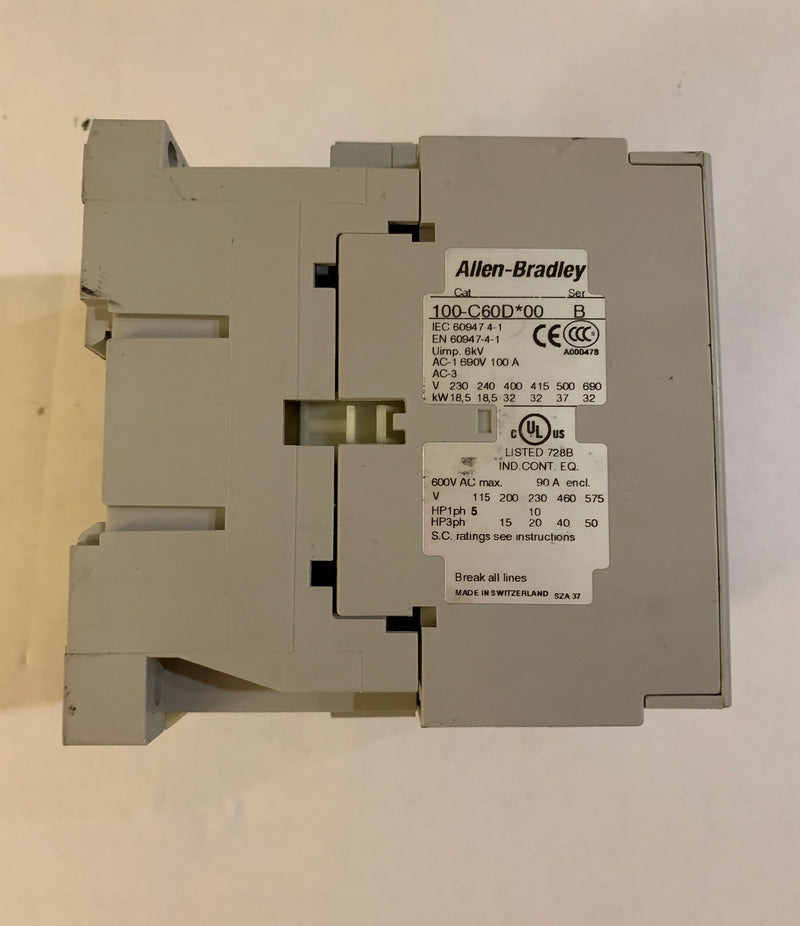 Allen Bradley Contactor 100-C60D*00 Series B 100A